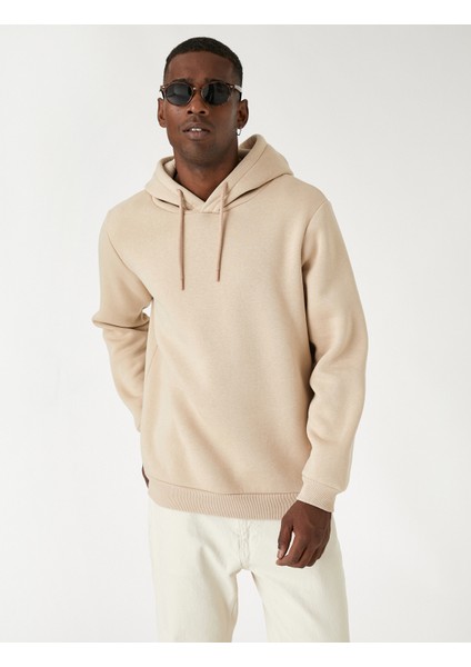 Basic Kapşonlu Sweatshirt