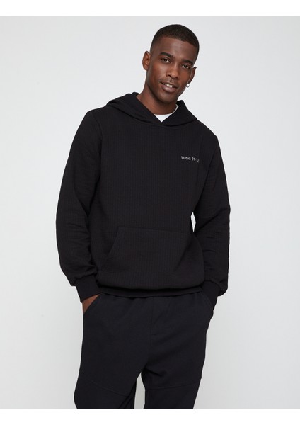 Slogan Baskılı Sweatshirt Kapşonlu