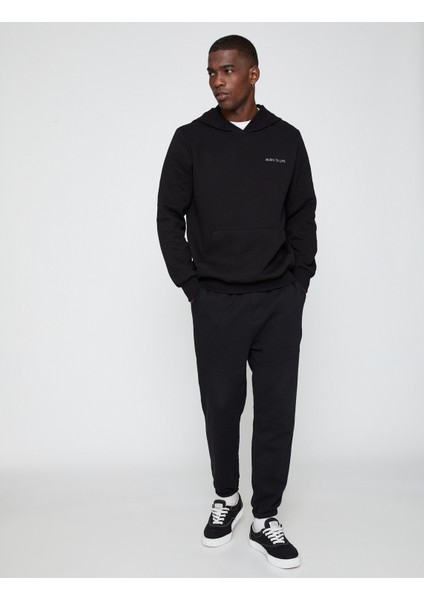 Slogan Baskılı Sweatshirt Kapşonlu fiyatları