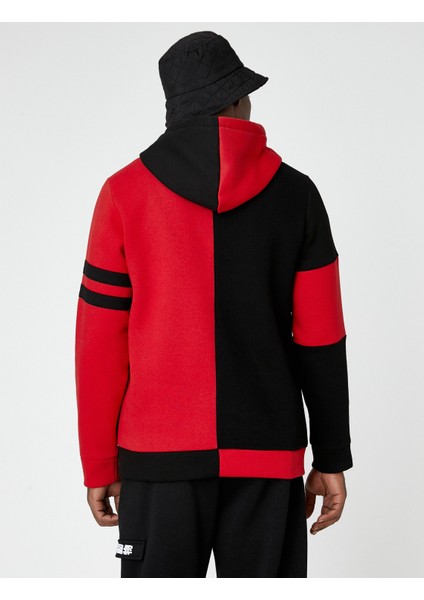 Kolej Oversize Sweatshirt Şardonlu Kapşonlu Renk Bloklu fırsatları