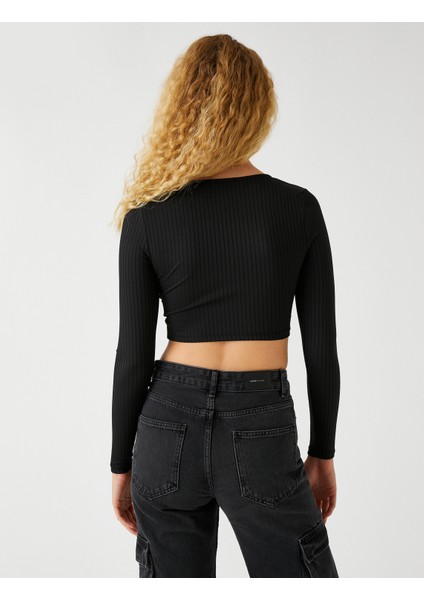 Halka Detaylı Crop Kazak fırsatları