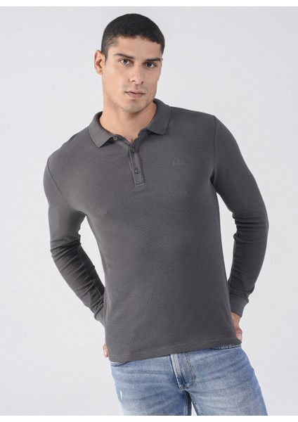 Polo Yaka Düz Antrasit Erkek T-Shirt 231 Lcm 242002 Tylens fiyatları