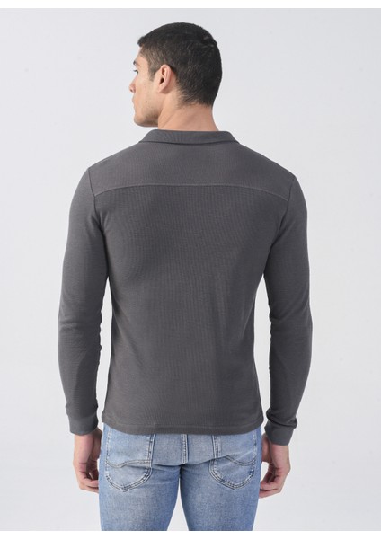 Polo Yaka Düz Antrasit Erkek T-Shirt 231 Lcm 242002 Tylens fırsatları