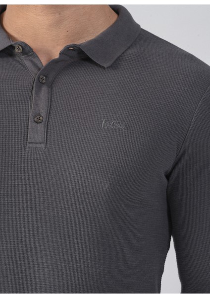 Polo Yaka Düz Antrasit Erkek T-Shirt 231 Lcm 242002 Tylens indirimleri