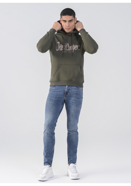 Kapüşon Yaka Haki Erkek Sweatshirt 231 Lcm 241014 Gregor modelleri