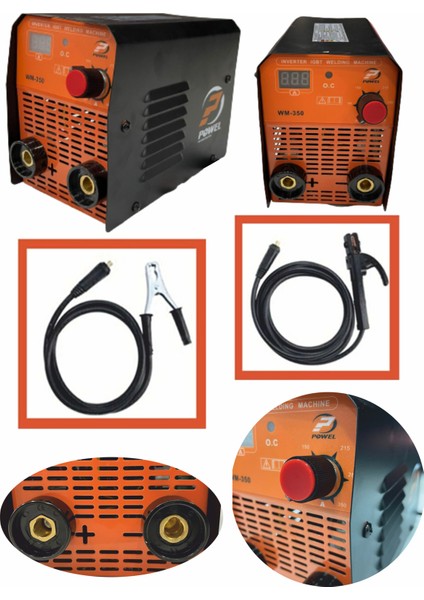 WM-350 Powel Yeni Nesil Güçlendirilmiş Ulrta Hafif Dijital Inverter 200 Amper Kaynak Makinesi WM350İ