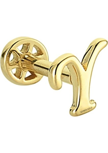 Altın Piercing -Y- Harf 14 Ayar Tragus