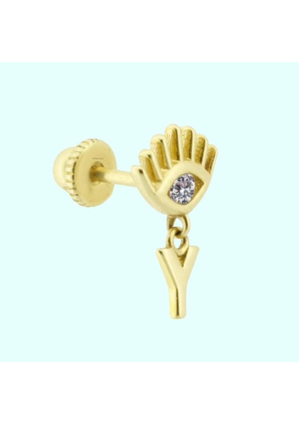 Sembol Gold Altın Sallantılı Harf Piercing Harfler Mevcut