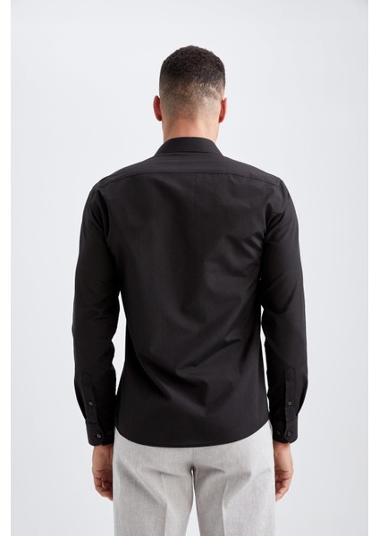 Slim Fit Poplin Uzun Kollu Gömlek R4340AZ22AU