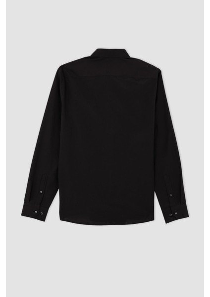 Slim Fit Poplin Uzun Kollu Gömlek R4340AZ22AU