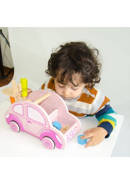 Mentari Ahşap Aksesuarlı Tamir Arabası (Pembe) - 3514P modelleri