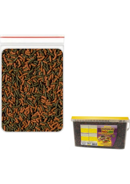 Cichlid Red&green Medium Sticks 50gr. Balık Yemi (Açık)