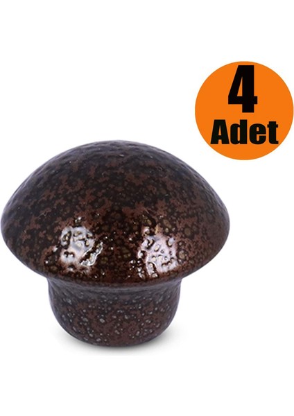 Mantar Düğme Kulp Çekmece Dolap Kapak Kulpu Kulbu Bakır (4 Adet)