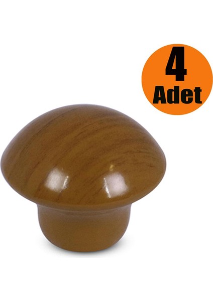 Mantar Düğme Kulp Çekmece Dolap Kapak Kulpu Kulbu Meşe (4 Adet)