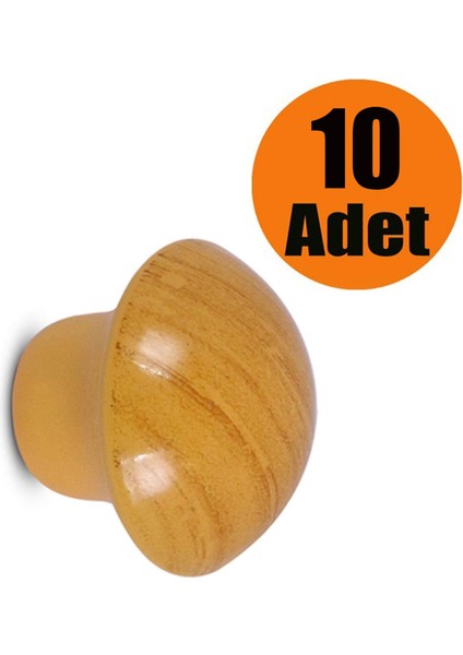 Mantar Düğme Kulp Çekmece Dolap Kapak Kulpu A. Kayın (10 Adet)