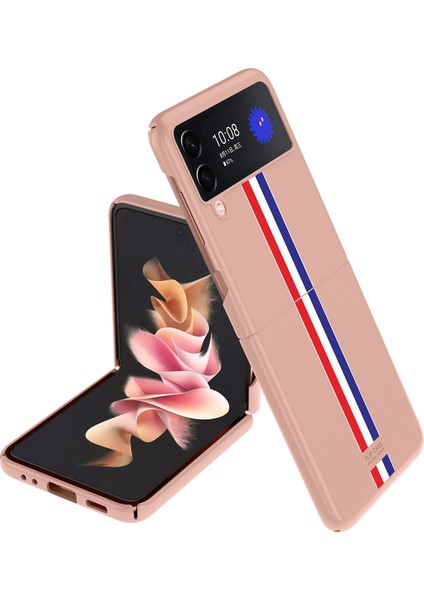 Samsung Galaxy Z Flip4 Için Şoka Dirençli Cilt Mat Telefon Kılıfı Hissedin Renk Çubuğu Pembesi (Yurt Dışından)