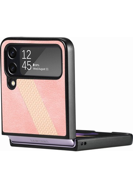 Samsung Galaxy Z Filp4 L-Şekilli Fiber Dikiş Katlanır Telefon Kasası Pembe (Yurt Dışından) modelleri