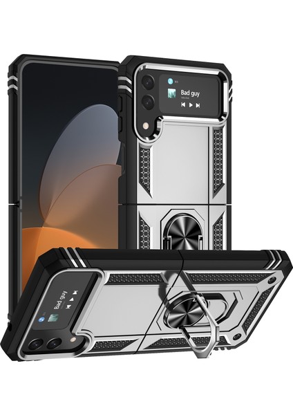 Samsung Galaxy Z Flip4 Gümüş Için Şok Geçirmez Tpu + Pc Kasası (Yurt Dışından)