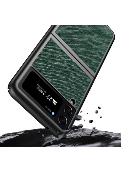 Samsung Galaxy Z Flip4 Siyah Için Çapraz Doku Kılıfı (Yurt Dışından) fırsatları