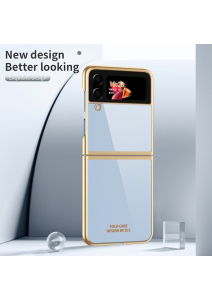 Samsung Galaxy Z Flip4 Için Elektraplatma Şeffaf Telefon Kılıfı Altın (Yurt Dışından) fiyatları