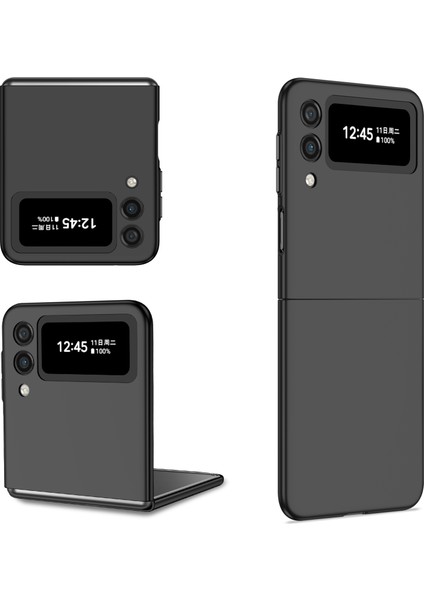Samsung Galaxy Z Flip4 Zırh Katlanabilir Telefon Kılıfı Siyah (Yurt Dışından)