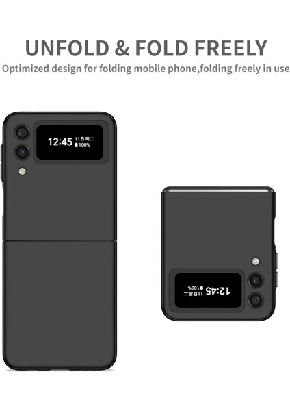 Samsung Galaxy Z Flip4 Zırh Katlanabilir Telefon Kılıfı Siyah (Yurt Dışından) fırsatları