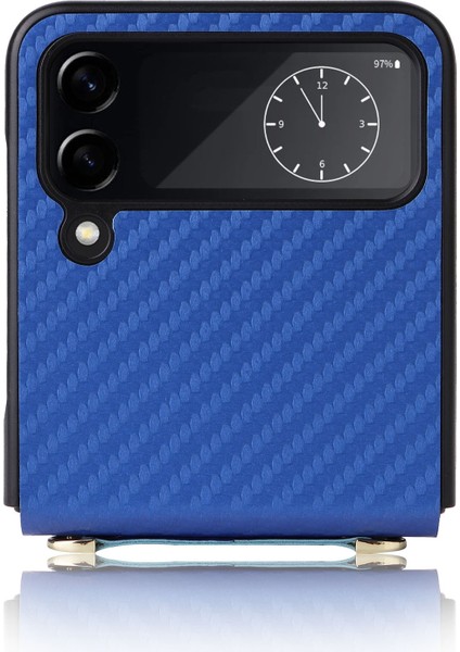 Samsung Galaxy Z Flip4 Karbon Fiber Doku Telefon Kasası Mavi (Yurt Dışından) modelleri