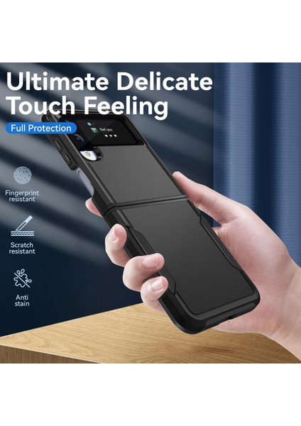 Samsung Galaxy Z Flip4 Için Pioneer Zırh Ağır Havacılık Pc Tpu Telefon Kılıfı Siyah (Yurt Dışından) modelleri