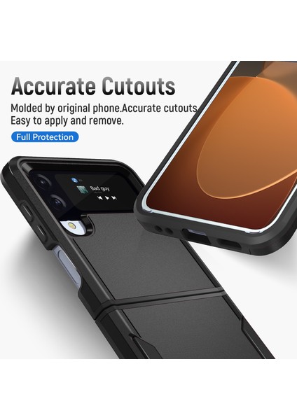 Samsung Galaxy Z Flip4 Için Pioneer Zırh Ağır Havacılık Pc Tpu Telefon Kılıfı Siyah (Yurt Dışından) fırsatları