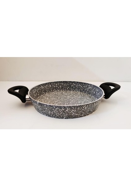 Bio Granit 22 cm Çift Kulp Omlet Yağ Yumurta Sahani Pişirme Tava