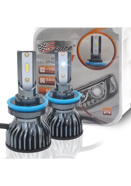 LED Xenon LED Far Ampulü 6000KELVIN 11600 Lümen 12V H11