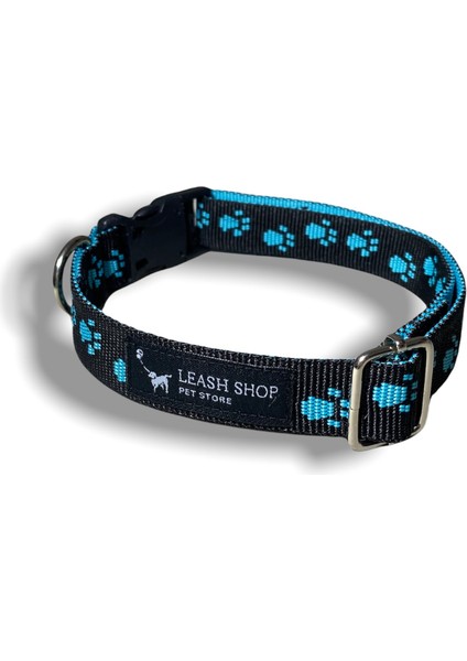 Leash Shop Leash Shop köpek Boyunluk Siyah-Turkuaz Xl Beden (45-60) cm