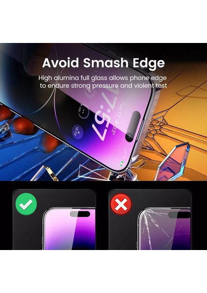 Apple iPhone 14 Ekran Koruyucu 5d Tam Kaplayan Temperli Cam Yüksek Kalite Hd Uzun Ömürlü