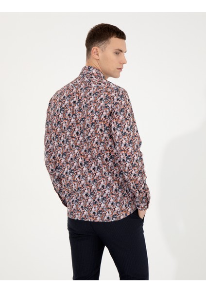 Erkek Turuncu Slim Fit Uzun Kollu Gömlek 50255672-VR051 indirimleri