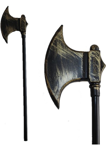 Eskitme Altın Renk Plastik Halloween Düz Balta 50 cm Yetişkin Çocuk