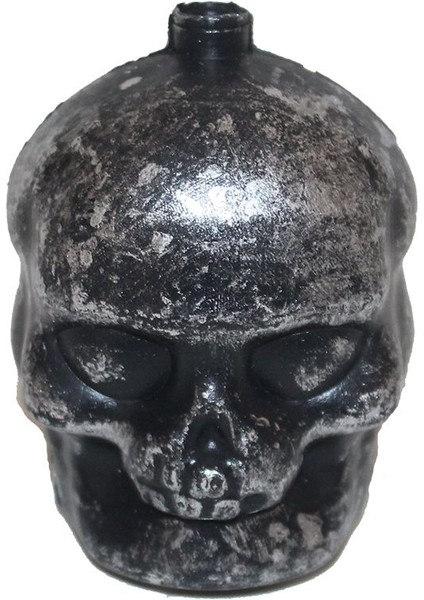 Halloween Plastik Kurukafa Dekor Maskot Süs Gümüş Renk 6 x 5 cm