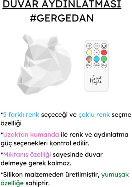 Silikon Gergedan Aydınlatma fiyatları