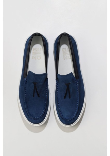 Mavi Süet-Napa Deri Erkek Günlük Ayakkabı