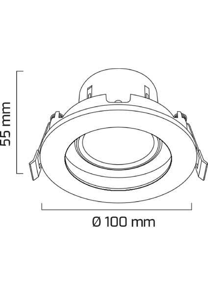 8 W Yuvarlak Smd LED Sıva Altı Spot Lamba Tavan Armatür ( Titanium Kasa - 6500K Beyaz Işık )