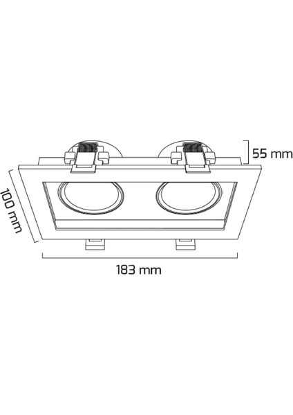 2x8 W Ikili Kare Smd LED Sıva Altı Spot Lamba Tavan Armatür ( Titanium Kasa - 6500K Beyaz Işık )