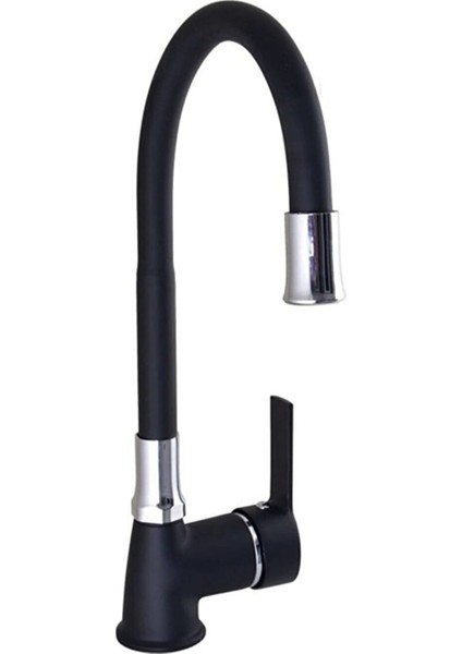 Siyah Krom 2 Fonksiyonlu Oynar Borulu Mutfak Eviye Bataryası Çeşmesi Musluğu fiyatları