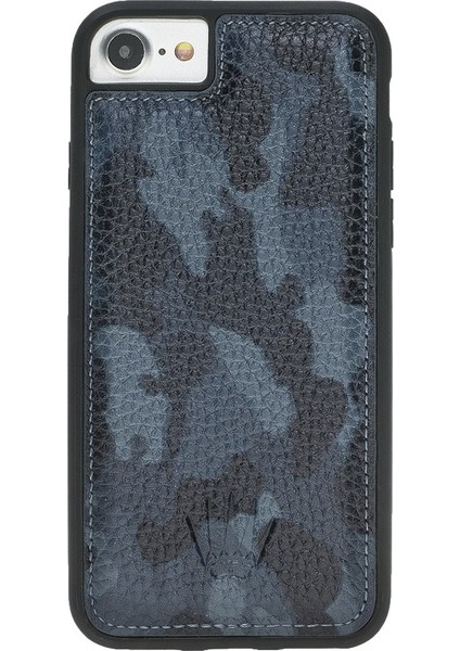 Apple iPhone 6-7-8 Camouflage Blue Leather Kılıf