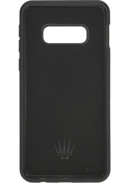 Samsung S10E Saffıano Black Leather Kılıf