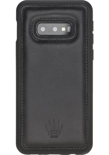 Samsung S10E Black Leather Kılıf