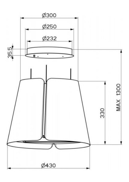 Beat Inox Renk F45 Ada Davlumbaz