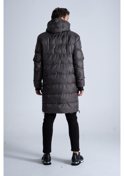 Kapüşonlu Fermuarlı Şişme Erkek Mont indirimleri