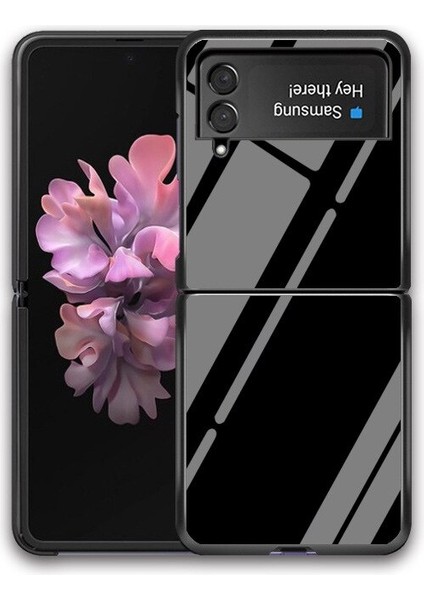 Samsung Galaxy Z Flip 3 Düz Renk Degrade Temperli Cam Koruma Cep Telefonu Kılıfı Kapağı (Yurt Dışından)