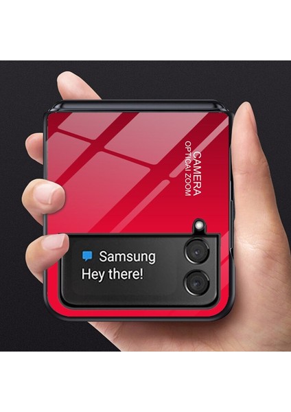 Samsung Galaxy Z Flip 4 Düz Renk Degrade Temperli Cam Koruma Cep Telefonu Kılıfı Kapağı (Yurt Dışından) fiyatları
