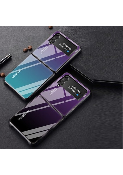 Samsung Galaxy Z Flip 4 Düz Renk Degrade Temperli Cam Koruma Cep Telefonu Kılıfı Kapağı (Yurt Dışından) indirimleri