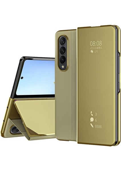 Samsung Galaxy Z Fold 4 Kaplama Aynası Sert Pc Pu Tam Darbeye Dayanıklı Koruma Cep Telefonu Kılıfı Kapağı (Yurt Dışından)
